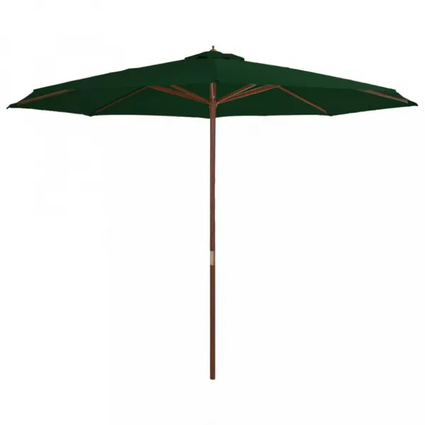 Slnečník Ø 350 cm látka / drevo Dekorhome Černá