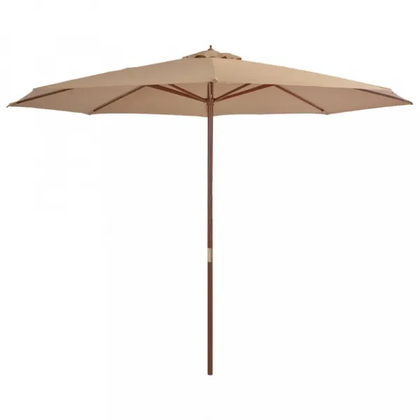 Slnečník Ø 350 cm látka / drevo Dekorhome Černá