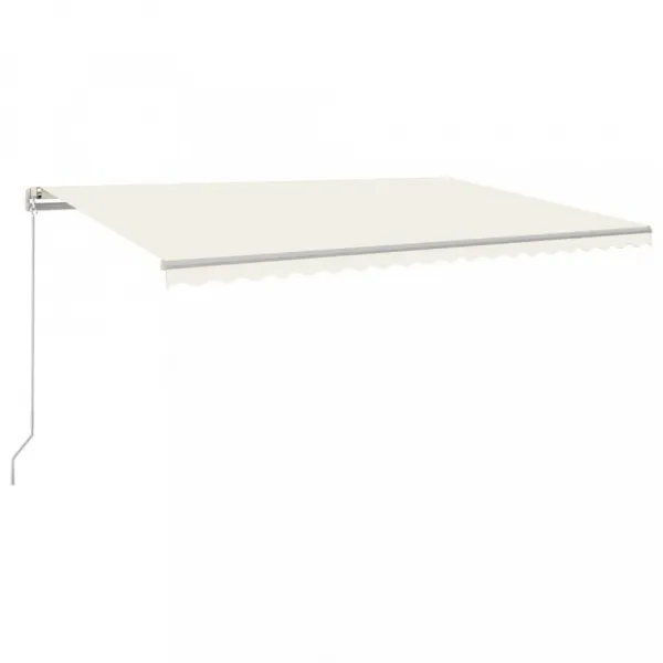 Ručne zaťahovacia markíza s LED svetlom 500x350 cm Dekorhome Bílá / modrá