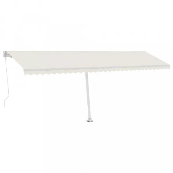 Voľne stojaca ručne zaťahovacia markíza 600x300 cm Dekorhome Bílá / modrá