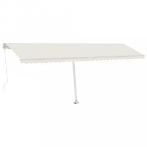 Voľne stojaca ručne zaťahovacia markíza 600x300 cm Dekorhome Bílá / modrá
