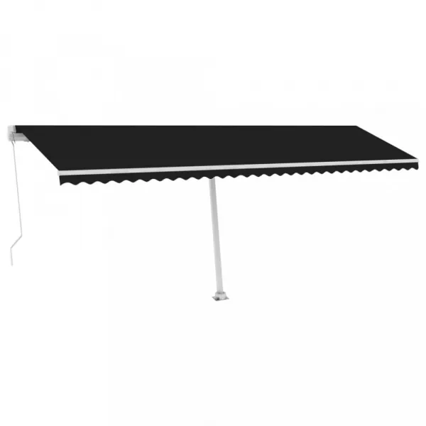 Voľne stojaca ručne zaťahovacia markíza 600x300 cm Dekorhome Bílá / modrá