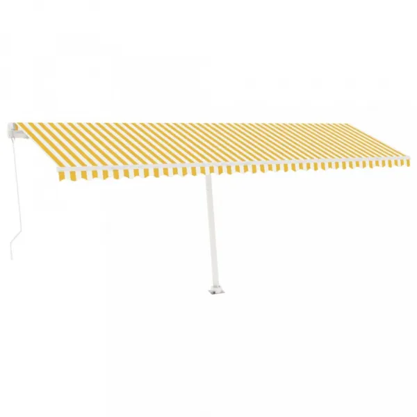 Voľne stojaca ručne zaťahovacia markíza 600x300 cm Dekorhome Bílá / modrá