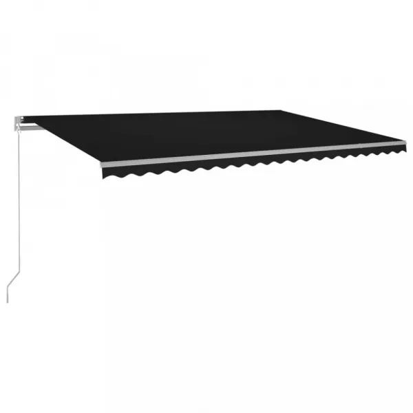 Ručne zaťahovacia markíza s LED svetlom 500x350 cm Dekorhome Bílá / modrá