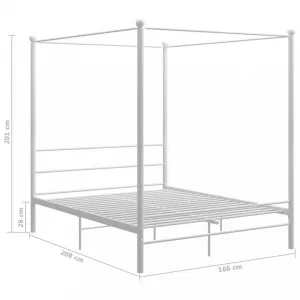 Posteľ s nebesami biely kov Dekorhome 200 x 200 cm