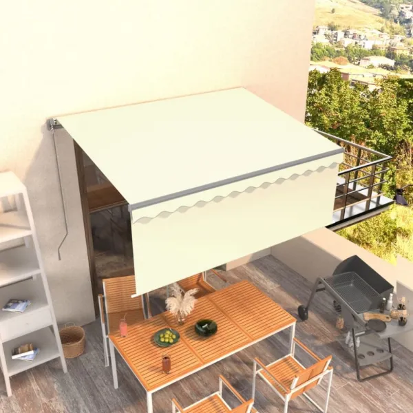 Ručne zaťahovacia markíza s roletou 400x300 cm Dekorhome Bílá / modrá