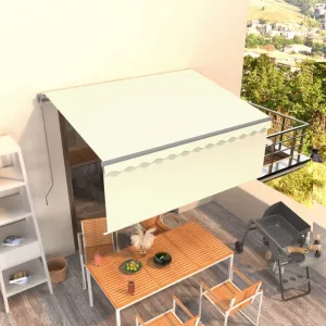 Ručne zaťahovacia markíza s roletou 400x300 cm Dekorhome Bílá / modrá