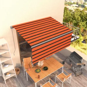Ručne zaťahovacia markíza s roletou 400x300 cm Dekorhome Bílá / modrá