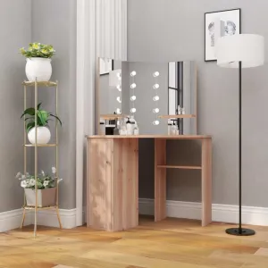 Rohový toaletný stolík s LED Dekorhome Černá