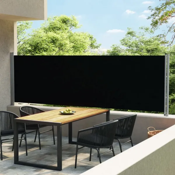 Zaťahovacia bočná markíza 140x600 cm Dekorhome Černá