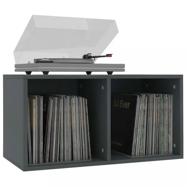 Úložný box na LP dosky drevotrieska Dekorhome Černá