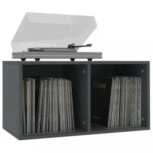 Úložný box na LP dosky drevotrieska Dekorhome Černá