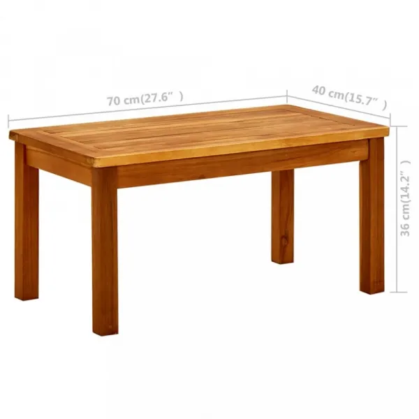 Záhradný konferenčný stolík akácie Dekorhome 85x85x45 cm