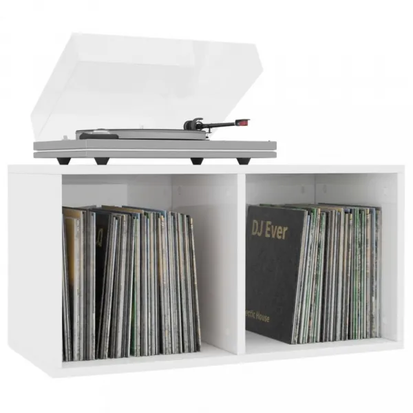 Úložný box na LP dosky drevotrieska Dekorhome Černá