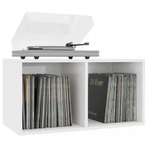 Úložný box na LP dosky drevotrieska Dekorhome Černá