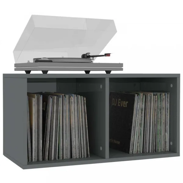 Úložný box na LP dosky drevotrieska Dekorhome Černá