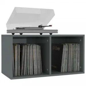 Úložný box na LP dosky drevotrieska Dekorhome Černá