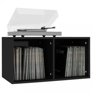 Úložný box na LP dosky drevotrieska Dekorhome Černá