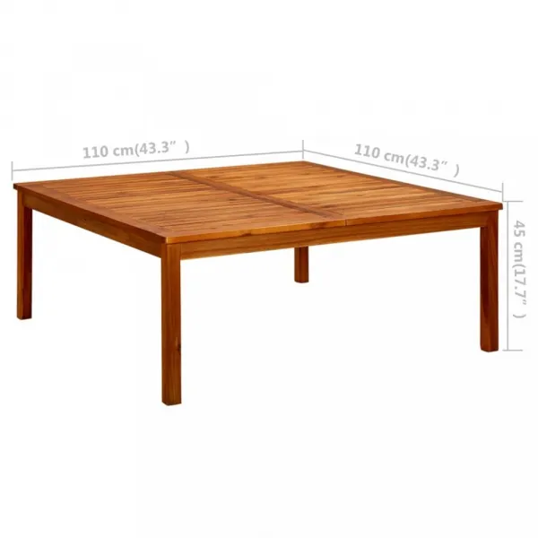 Záhradný konferenčný stolík akácie Dekorhome 85x85x45 cm