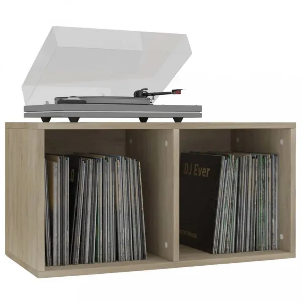 Úložný box na LP dosky drevotrieska Dekorhome Černá