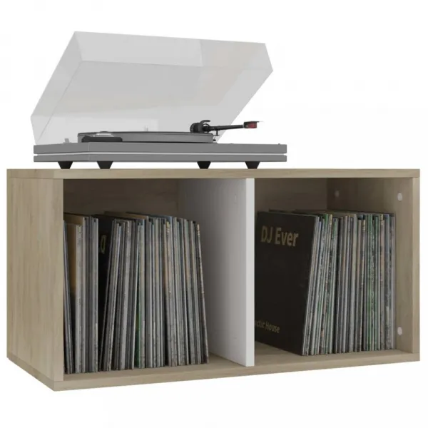 Úložný box na LP dosky drevotrieska Dekorhome Černá