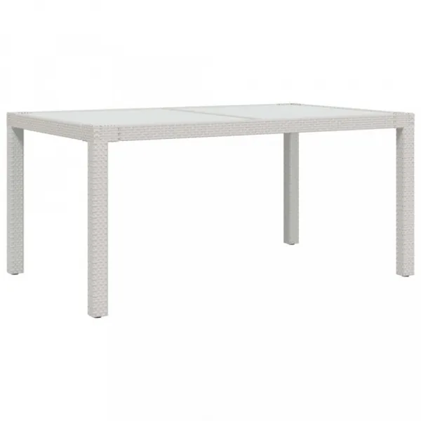 Záhradný stôl 150x90x75 cm sklo / polyratan Dekorhome Béžová / černá