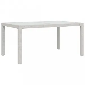 Záhradný stôl 150x90x75 cm sklo / polyratan Dekorhome Béžová / černá