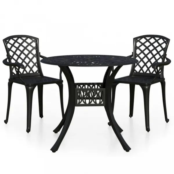 Záhradný bistro set 3 ks liaty hliník Dekorhome
