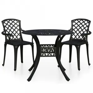 Záhradný bistro set 3 ks liaty hliník Dekorhome