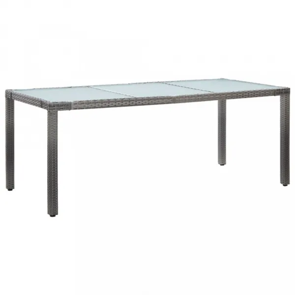 Záhradný stôl 150x90x75 cm sklo / polyratan Dekorhome Béžová / černá