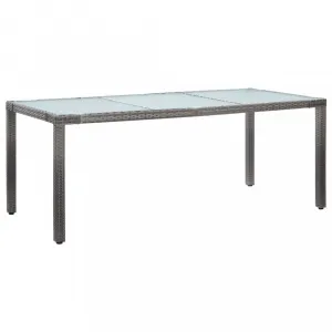 Záhradný stôl 150x90x75 cm sklo / polyratan Dekorhome Béžová / černá
