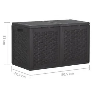 Záhradný úložný box polypropylén Dekorhome 43x44x51 cm