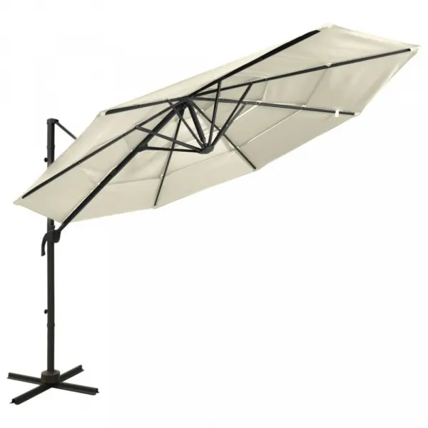 Záhradný slnečník 300 x 300 cm látka/kov Dekorhome Černá