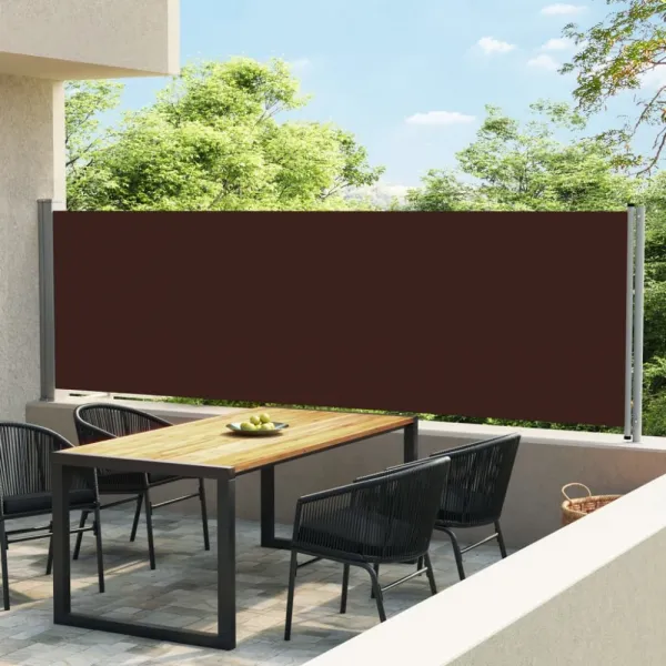Zaťahovacia bočná markíza 140x600 cm Dekorhome Černá