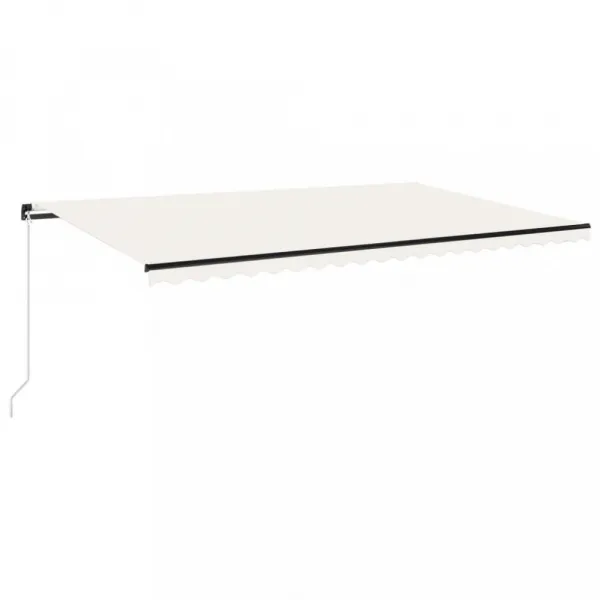 Ručne zaťahovacia markíza s LED svetlom 450x300 cm Dekorhome Bílá / modrá