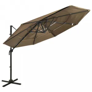 Záhradný slnečník 300 x 300 cm látka/kov Dekorhome Černá
