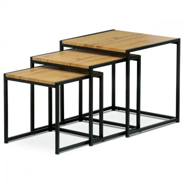 Set 3 ks odkladacích stolíkov AF-3003 Autronic Staré drevo
