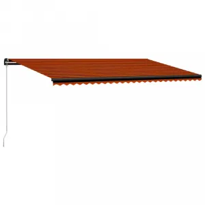 Ručne zaťahovacia markíza s LED svetlom 350x250 cm Dekorhome Bílá / modrá