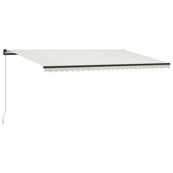Ručne zaťahovacia markíza s LED svetlom 350x250 cm Dekorhome Bílá / modrá