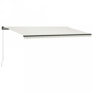 Ručne zaťahovacia markíza s LED svetlom 350x250 cm Dekorhome Bílá / modrá
