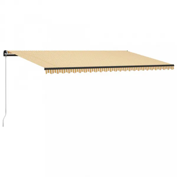 Ručne zaťahovacia markíza s LED svetlom 350x250 cm Dekorhome Bílá / modrá