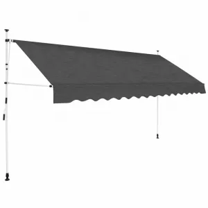 Ručne zaťahovacia markíza 250x120 cm Dekorhome Bílá / modrá