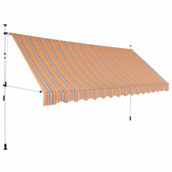 Ručne zaťahovacia markíza 250x120 cm Dekorhome Bílá / modrá