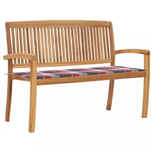 Záhradná lavica teak / látka Dekorhome