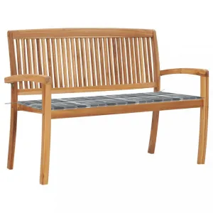 Záhradná lavica teak / látka Dekorhome