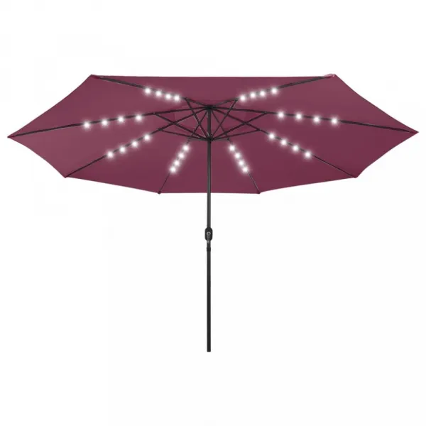 Záhradný slnečník s LED svetlami Ø 400 cm Dekorhome