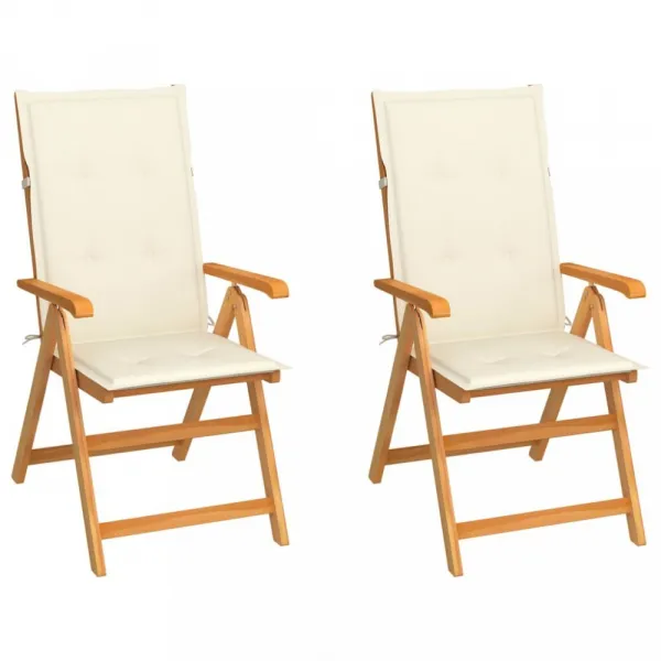 Záhradná stolička 2 ks teak / látka Dekorhome Černá