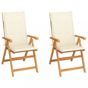 Záhradná stolička 2 ks teak / látka Dekorhome Černá