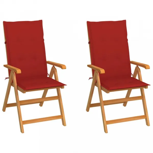 Záhradná stolička 2 ks teak / látka Dekorhome Černá