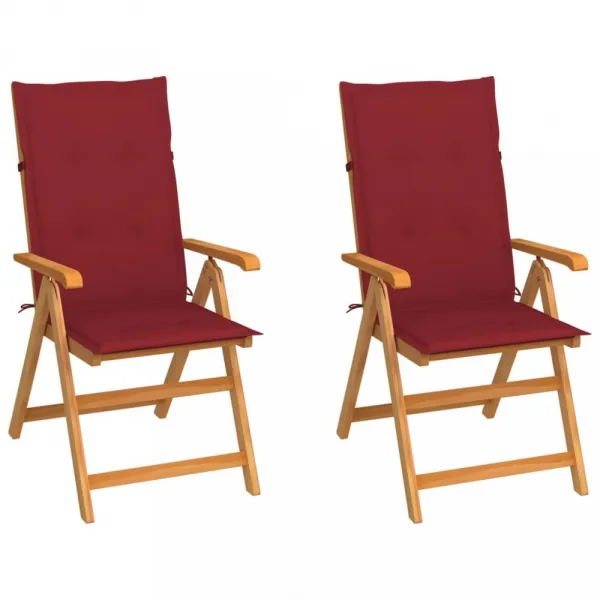 Záhradná stolička 2 ks teak / látka Dekorhome Černá